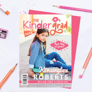 Kinder Afstudeerder Fun Kindergarten Foto Magazine Aankondiging