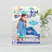 Kinder Afstudeerder Fun Kindergarten Foto Magazine Aankondiging (Staand voorkant)