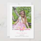 Kinder Afstuderen Ceremony Colorful Butterfly Foto Kaart (Voorkant)