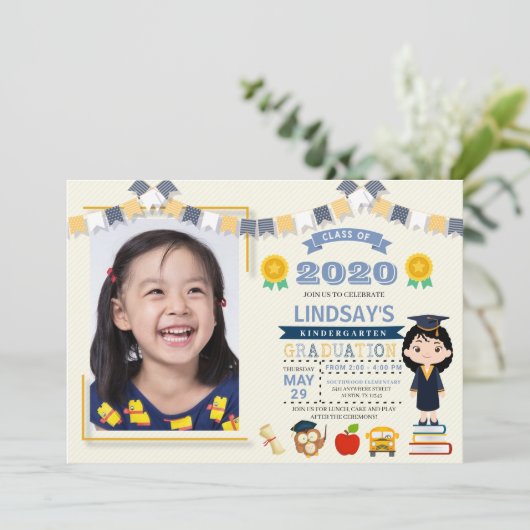 Kinder Afstuderen Foto Kaart (Staand voorkant)