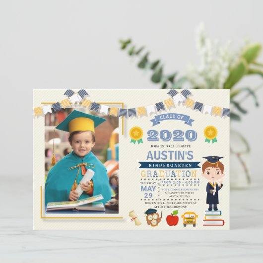 Kinder Afstuderen Foto Kaart (Staand voorkant)