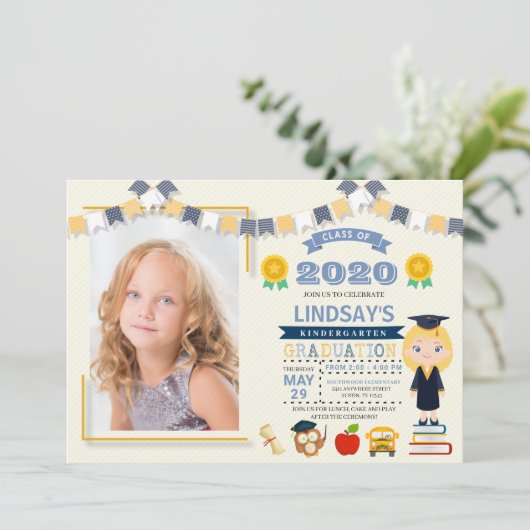 Kinder Afstuderen Foto Kaart (Staand voorkant)