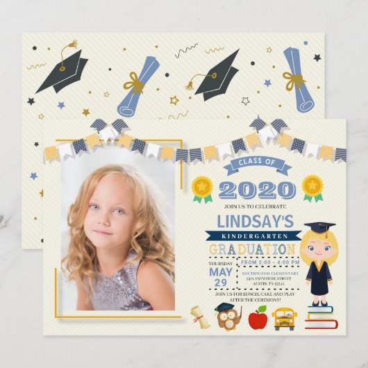 Kinder Afstuderen Foto Kaart (Voorkant / Achterkant)