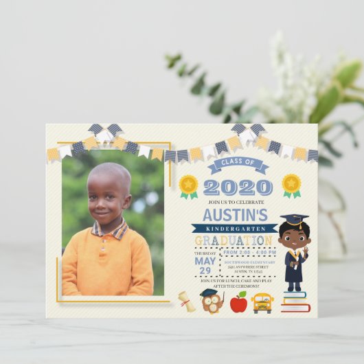 Kinder Afstuderen Foto Kaart (Staand voorkant)