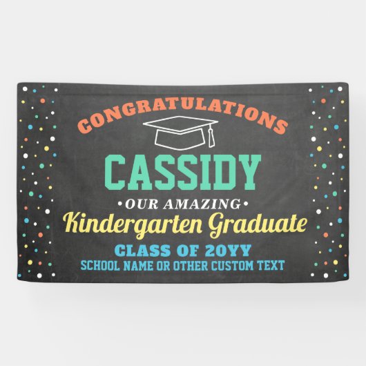 Kinder Afstuderen Kindergarten en kleuterschool Spandoek (Horizontaal)