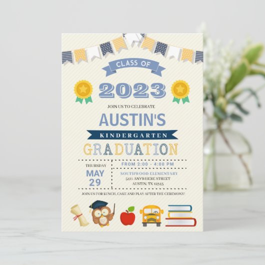 Kinder Afstuderen Kindergarten Kaart (Staand voorkant)