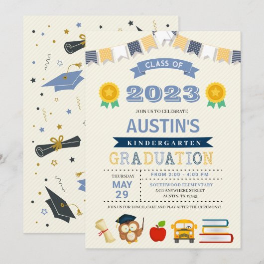 Kinder Afstuderen Kindergarten Kaart (Voorkant / Achterkant)