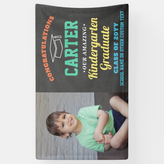 Kinder Afstuderen Kindergarten Preschool Foto Cute Spandoek (Verticaal)