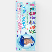 Kinder Afstuderen Tossing Graduation Caps Schattig Spandoek (Verticaal)