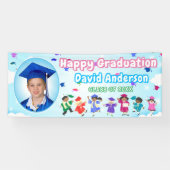Kinder Afstuderen Tossing Graduation Caps Schattig Spandoek (Horizontaal)