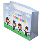 kinder Afstuderen van de coole Grijsschool Groot Cadeauzakje (Achterkant Gekanteld)