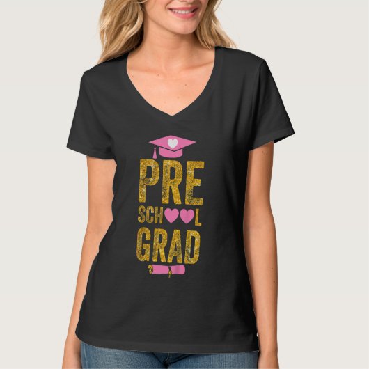 Kinder Afstuderen Voorschoolse Afstudeerder T-shirt (Voorkant)