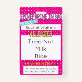 Kinder alarm voor allergie badge (Voorkant)