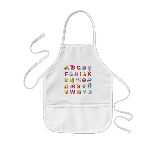 kinder alfabet apron kinder schort (Voorkant)