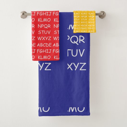 Kinder alfabet blauw rood geel bad handdoek (Insitu)