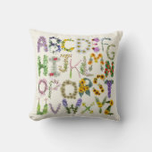 Kinder alfabet bloem thema decor kussen (Voorkant)