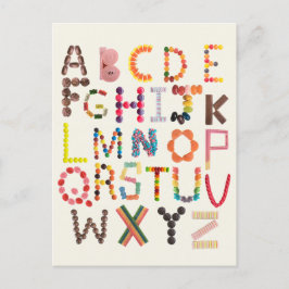 Kinder alfabet Terug naar School Snoep Halloween A Briefkaart