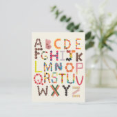 Kinder alfabet Terug naar School Snoep Halloween A Briefkaart (Staand voorkant)