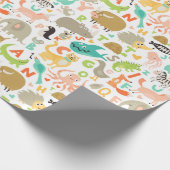 Kinder alfabetpatroon cadeaupapier (Hoek)