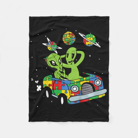 Kinder alien ruimte autisme bewustzijn jongens mei fleece deken (Voorkant)