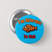 Kinder allergie alarmvissen ronde button 5,7 cm (Voorkant /achterkant)