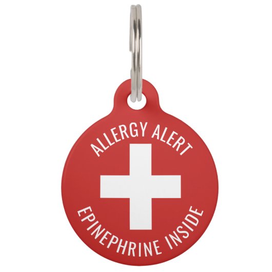 Kinder Allergie Alert Epinefrine Inside Emergency Huisdierpenning (Voorkant)