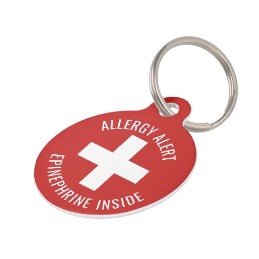 Kinder Allergie Alert Epinefrine Inside Emergency Huisdierpenning (Zijkant)