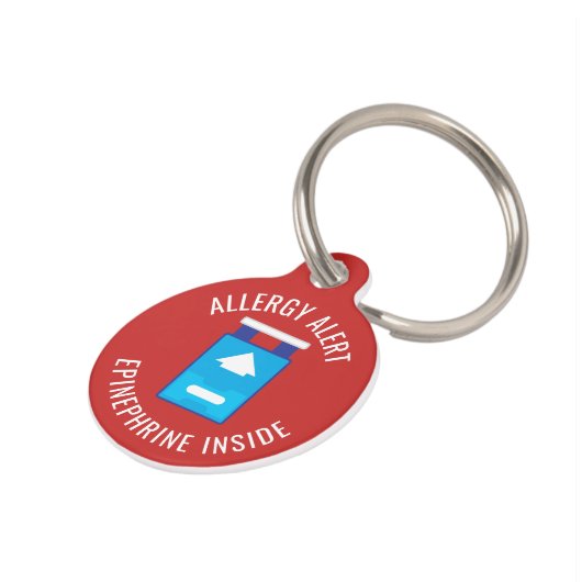Kinder Allergie Alert Epinefrine Inside Emergency Huisdierpenning (Zijkant)