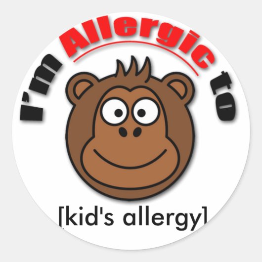  kinder allergie sticker! ronde sticker (Voorkant)