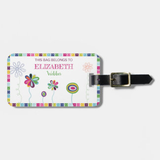 Kinder Allergy ID Cute Flower Bright Label Bagagelabel