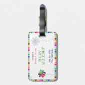 Kinder Allergy ID Cute Flower Bright Label Bagagelabel (Achterkant verticaal)