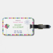Kinder Allergy ID Cute Flower Bright Label Bagagelabel (Achterkant horizontaal)