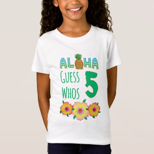 Kinder Aloha Tropische Luau 5 jaar oud T-shirt (Voorkant)