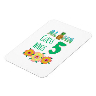 Kinder Aloha Tropische Luau 6 jaar oud Magneet