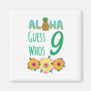 Kinder Aloha Tropische Luau 9 jaar oud Magneet