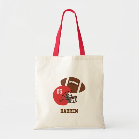 Kinder-Amerikaans Football en Red Helmet Persoonli Tote Bag (Voorkant)