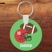 Kinder-Amerikaanse Football Helmet Name Sleutelhanger (Voorkant)