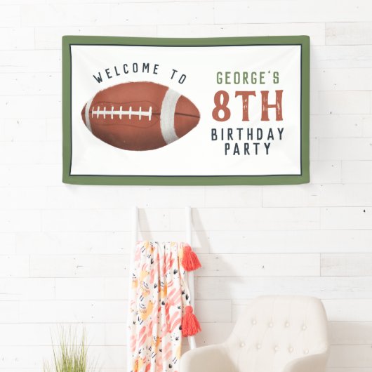 Kinder Amerikaanse Football Kinderen Verjaardag We Spandoek (Insitu)