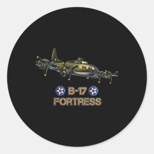Kinder Amerikaanse WW2 Vliegtuig B-17 Flying Fortr Ronde Sticker