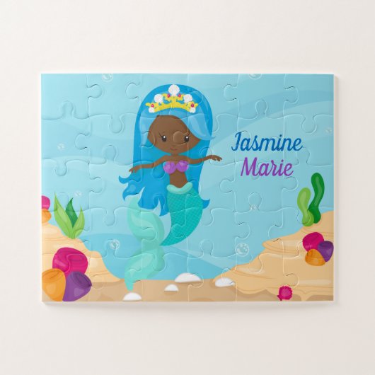 Kinder-Amerikaanse Zeemeerminnende-kostuum Legpuzzel (Horizontaal)