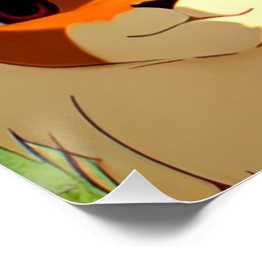 Kinder Anime Cartoon Glanzend Poster (Hoek)