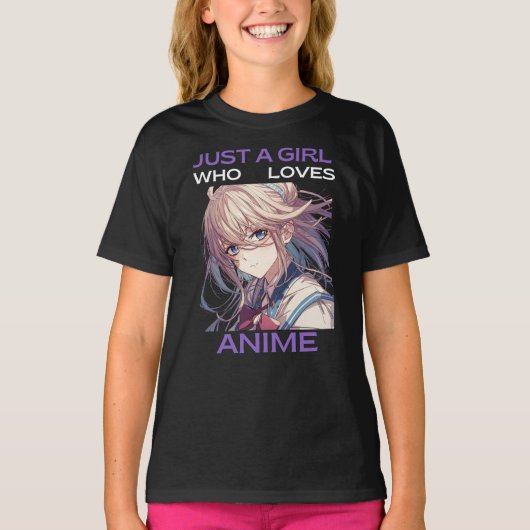 Kinder anime meisje grafisch T-shirt (Voorkant)