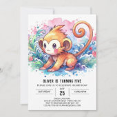 Kinder apenverjaardag kaart (Voorkant)