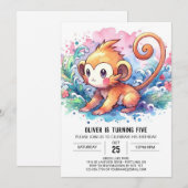 Kinder apenverjaardag kaart (Voorkant / Achterkant)