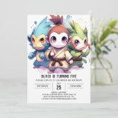 Kinder apenverjaardag kaart (Staand voorkant)