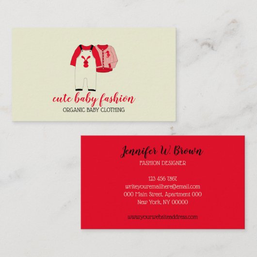 Kinder Apparel Doula Baby Kleding Visitekaartje (Voorkant / Achterkant)