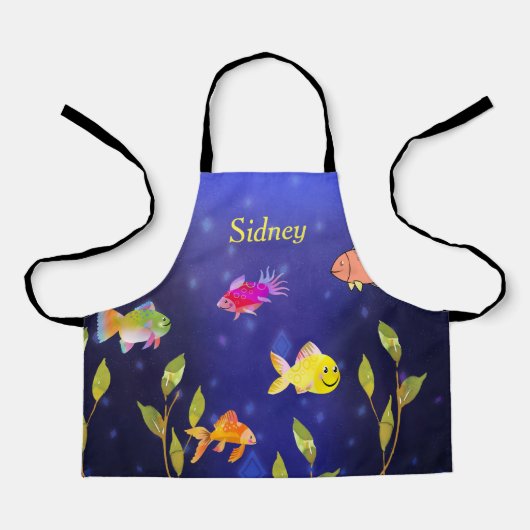 Kinder Apron in kleine afmetingen met vis Schort (Voorkant)