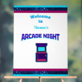 Kinder Arcade Night Birthday Party Welkomstbord Acryl Bord (Neutraal)