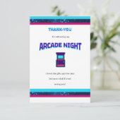Kinder Arcade Night Verjaardagsfeest Dank u Kaart (Staand voorkant)