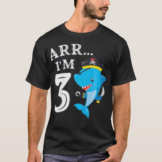 Kinder ARR IM 3 Verjaardag Pirate I 3e Verjaardag T-shirt (Voorkant)